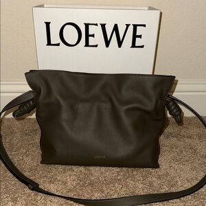 Loewe Green Shoulder Bag with Slouchy Design
